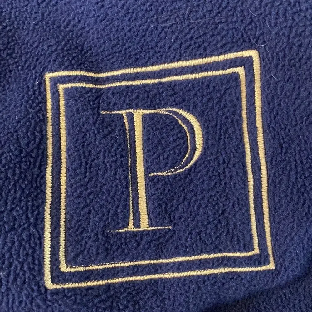 Lands’ End Navy Hooded Fleece Robe With Monogram P Size 3T